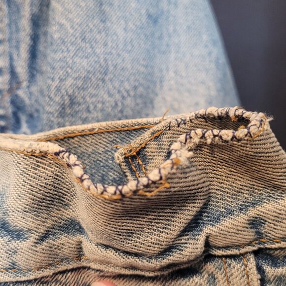 Vintage 70s 80s Levi Strauss Denim Trucker Jacket Sherpa Fleece Lining Adult Lrg - Picture 8 of 12